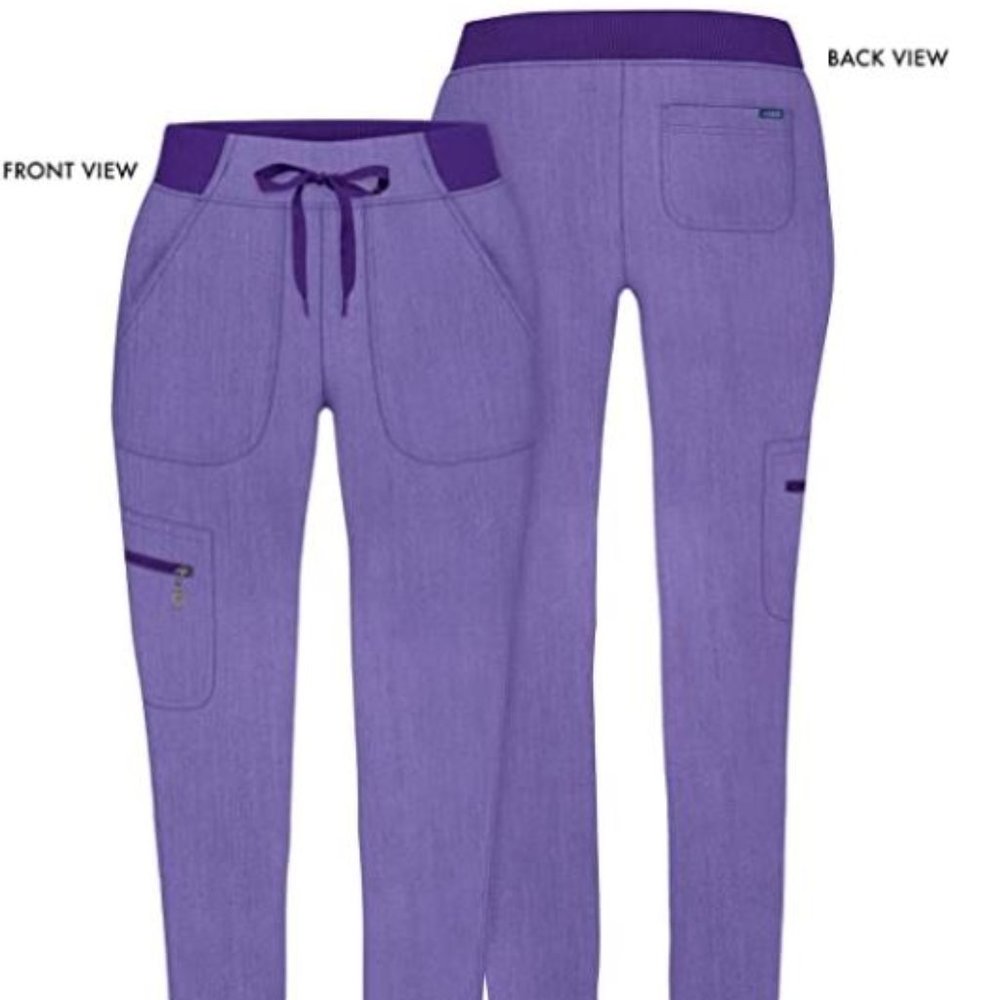 NWT Women's Purple Scrub Pants Yoga Jogger Medium Tall